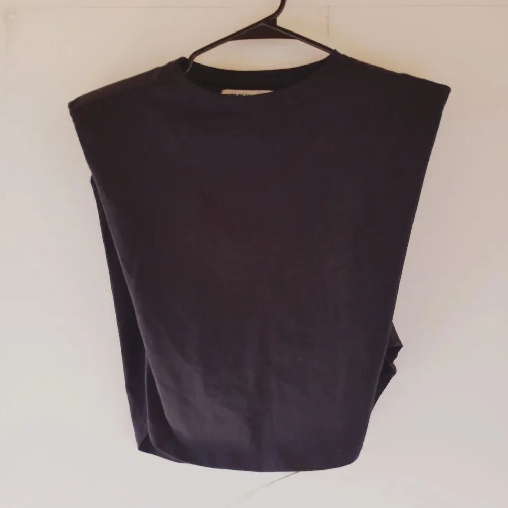 Beach Riot Dunes Crop Muscle Shirt Black Size XS - Picture 5 of 9